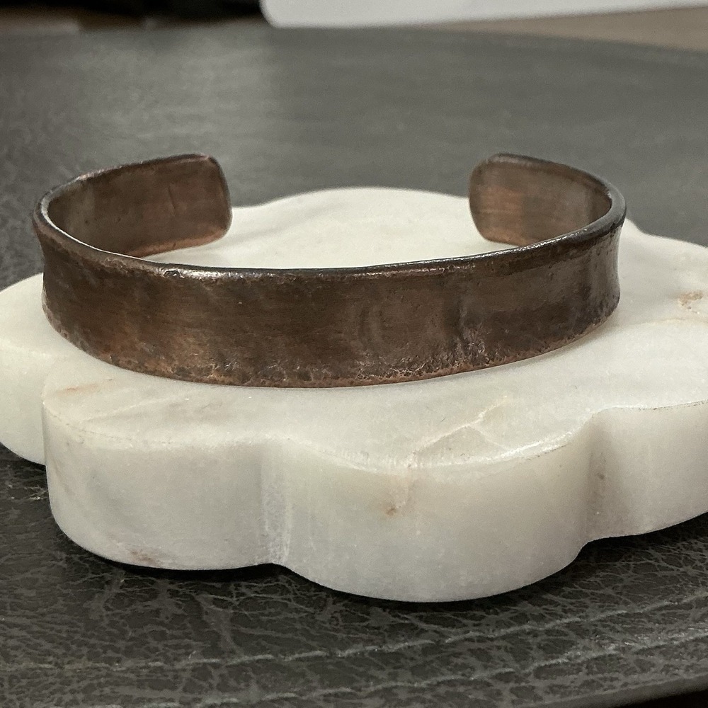 100% Pure Copper Handmade Cuff Bracelet  Men's Hammered Concrete Finish